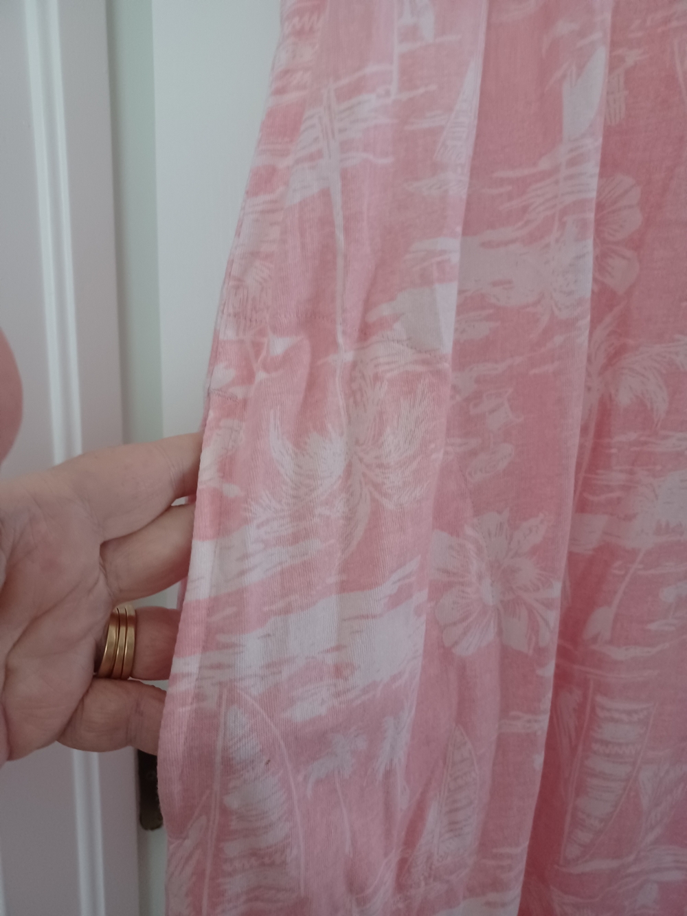 Lands' End Pink Tropical V-Neck Sleeveless Tunic - Picture 4 of 9